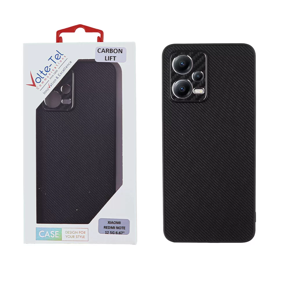 VOLTE-TEL CARBON LIFT ΘΗΚΗ XIAOMI REDMI NOTE 12 5G 6.67in  FULL CAMERA PROTECTION BLACK