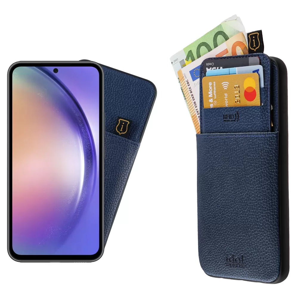 IDOL 1991 ANTI-RFID LEATHER SMART WALLET ΘΗΚΗ SAMSUNG A54 5G A546 6.4in CAMERA GUARD BLUE