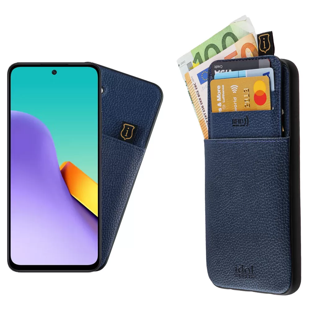 IDOL 1991 ANTI-RFID LEATHER SMART WALLET ΘΗΚΗ XIAOMI REDMI 12 4G/5G 6.79in FULL CAMERA PROTECTION BLUE
