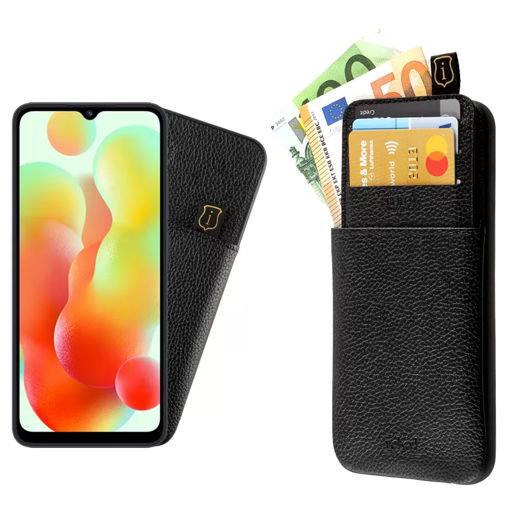 IDOL 1991 ANTI-RFID LEATHER SMART WALLET ΘΗΚΗ XIAOMI REDMI 12C 6.71in FULL CAMERA PROTECTION BLACK