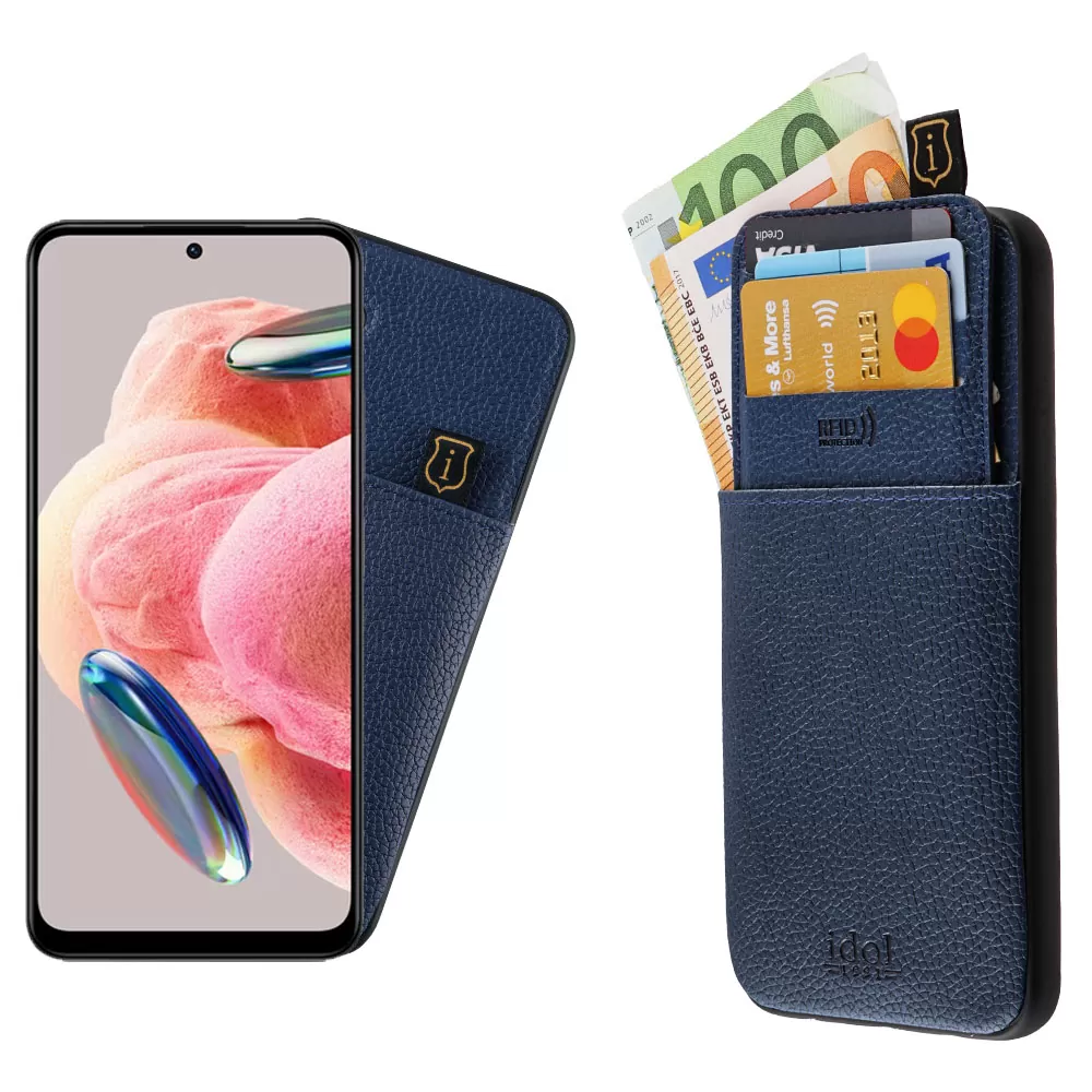 IDOL 1991 ANTI-RFID LEATHER SMART WALLET ΘΗΚΗ XIAOMI REDMI NOTE 12 4G 6.67in FULL CAMERA PROTECTION BLUE