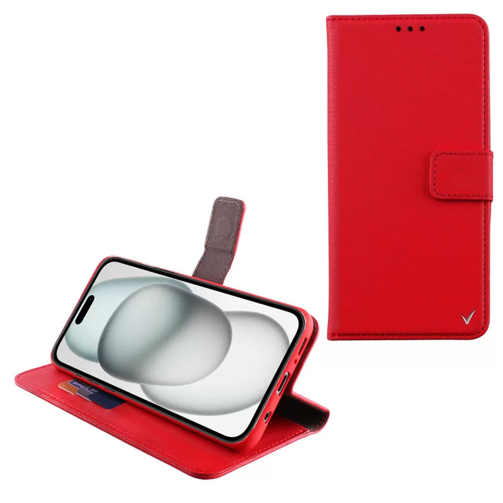 VOLTE-TEL ALLURE ΘΗΚΗ IPHONE 15 6.1in  MAGNET BOOK STAND CLIP RED