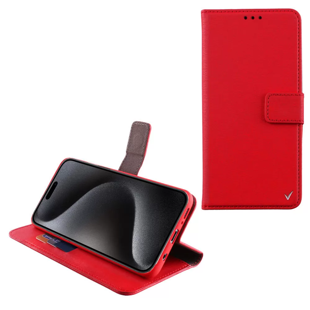 VOLTE-TEL ALLURE ΘΗΚΗ IPHONE 15 PRO MAX 6.7in  MAGNET BOOK STAND CLIP RED