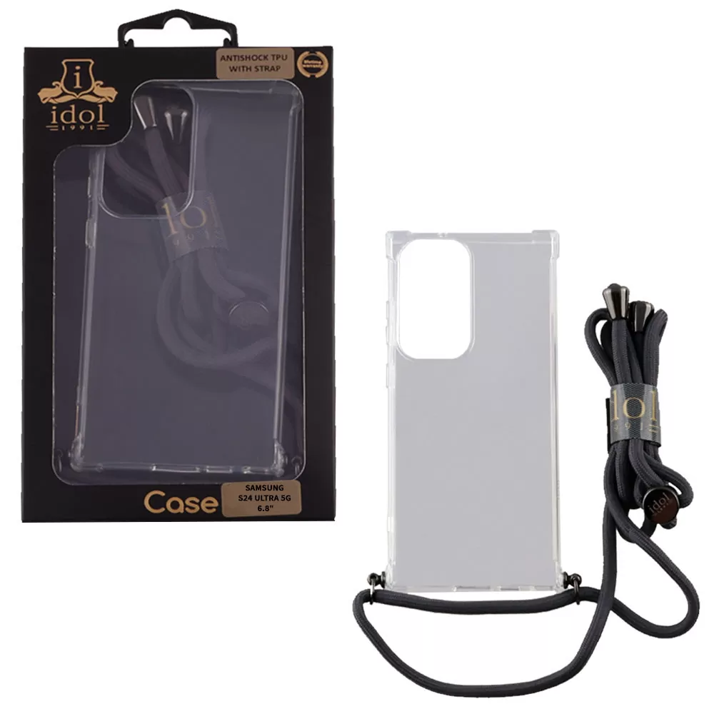 IDOL 1991 ANTISHOCK AIR TPU ΘΗΚΗ SAMSUNG S24 ULTRA 5G S928 6.8in  WITH STRAP FULL CAMERA PROTECTION ΔΙΑΦΑΝΗ