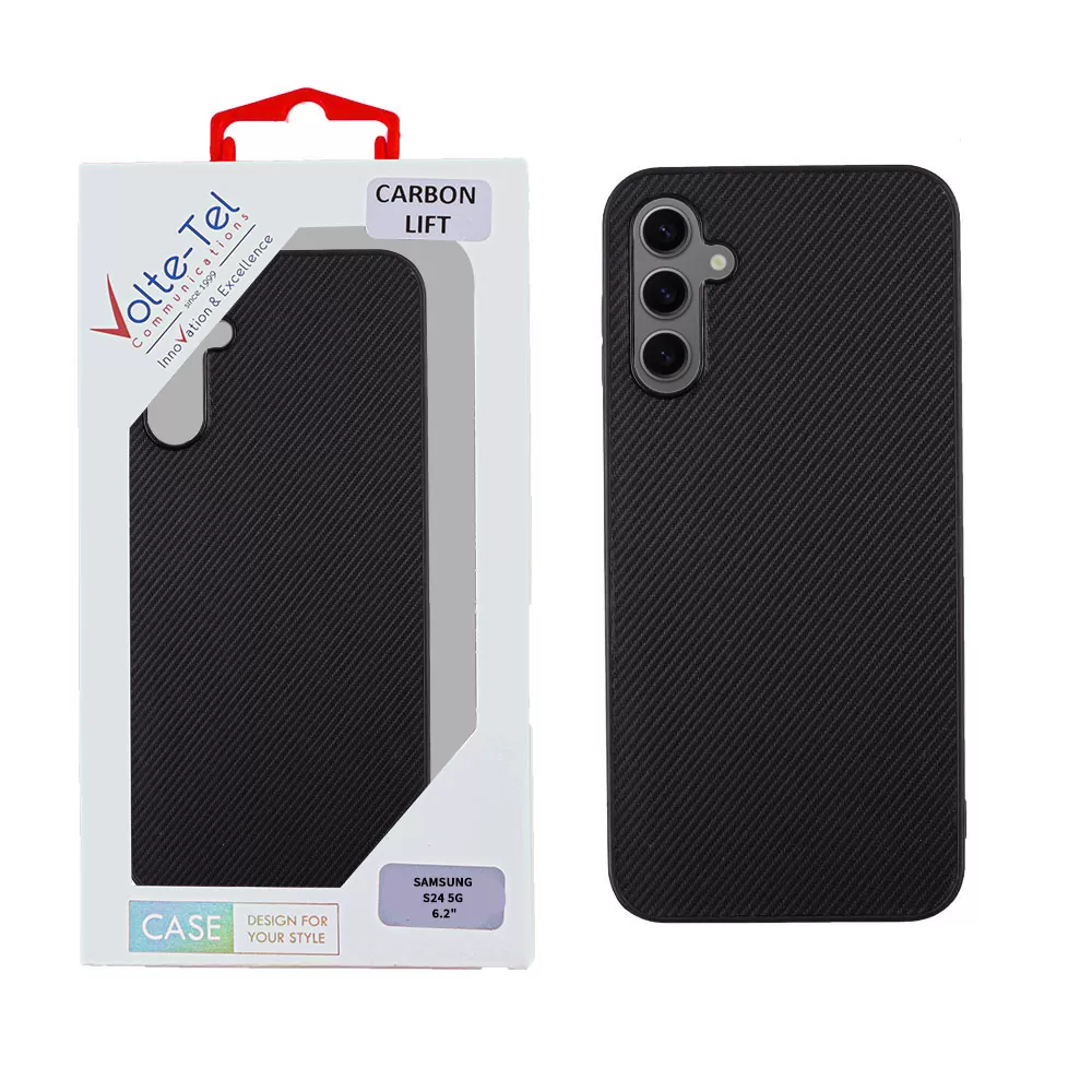 VOLTE-TEL CARBON LIFT ΘΗΚΗ SAMSUNG S24 5G S921 6.2in  CAMERA GUARD BLACK