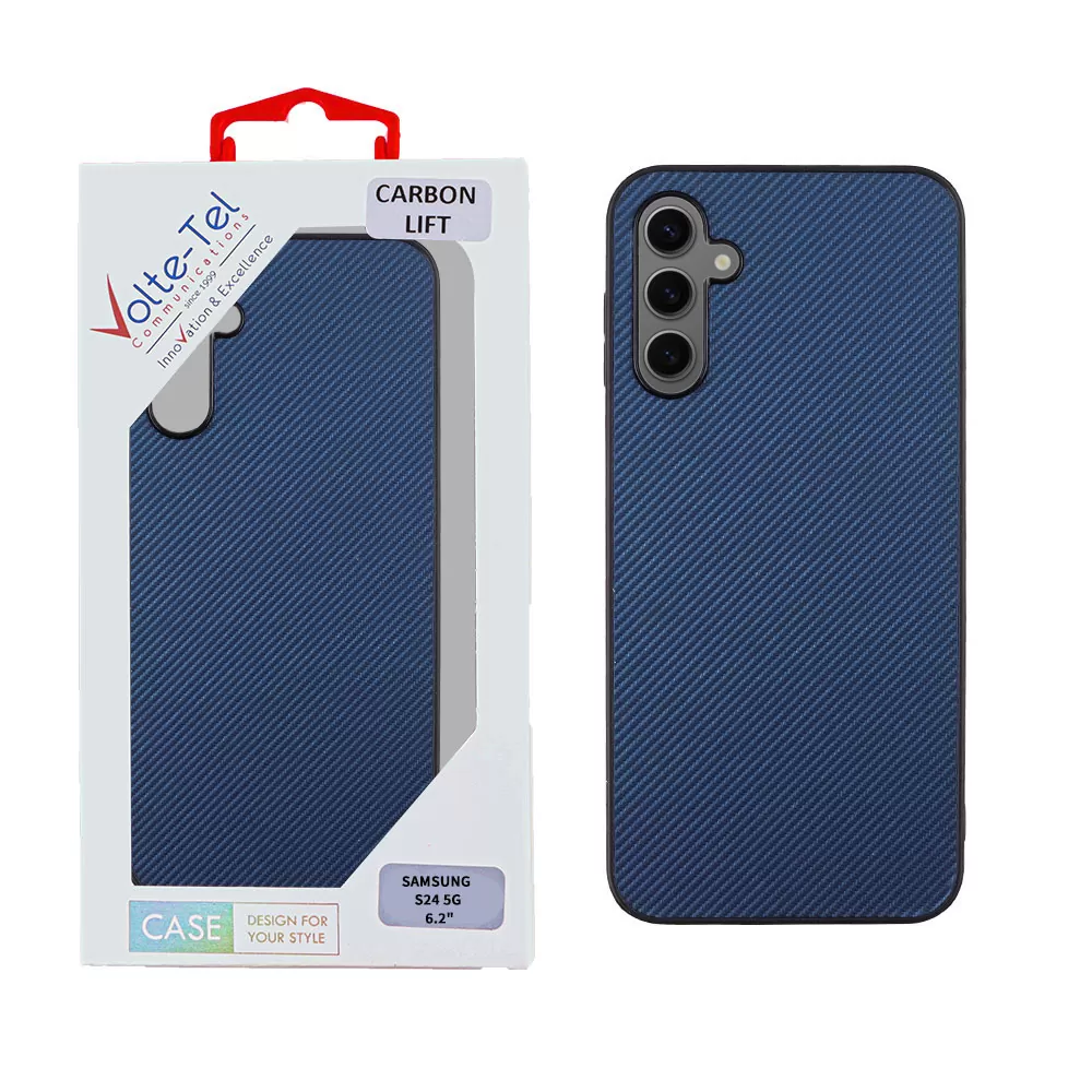 VOLTE-TEL CARBON LIFT ΘΗΚΗ SAMSUNG S24 5G S921 6.2in  CAMERA GUARD BLUE