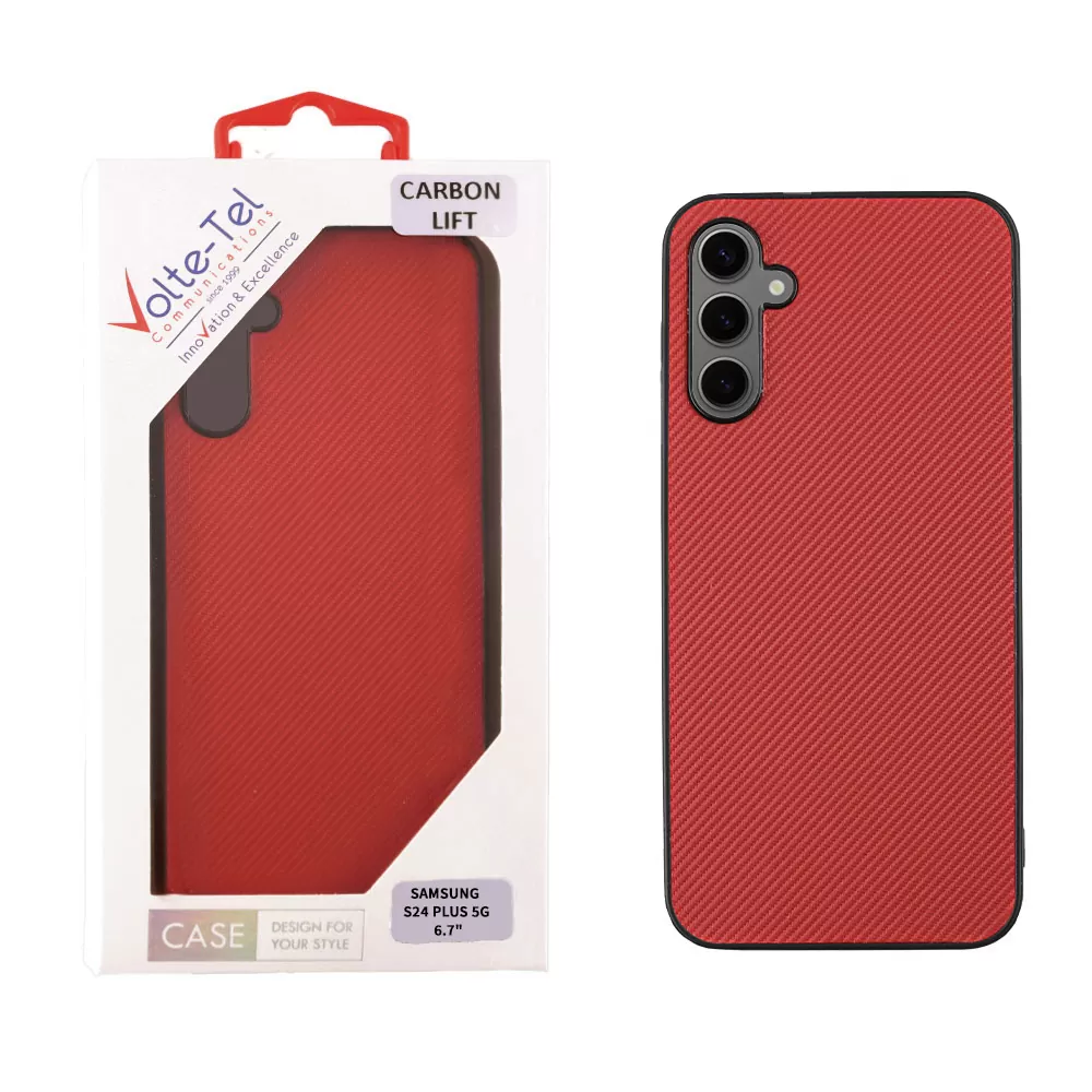 VOLTE-TEL CARBON LIFT ΘΗΚΗ SAMSUNG S24 PLUS 5G S926 6.7in  CAMERA GUARD RED