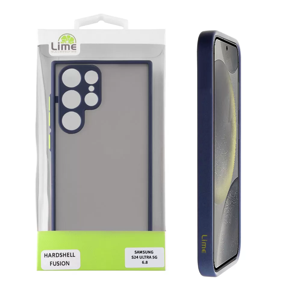 LIME HARDSHELL FUSION ΘΗΚΗ SAMSUNG S24 ULTRA 5G S928 6.8in  FULL CAMERA PROTECTION BLUE WITH YELLOW KEYS