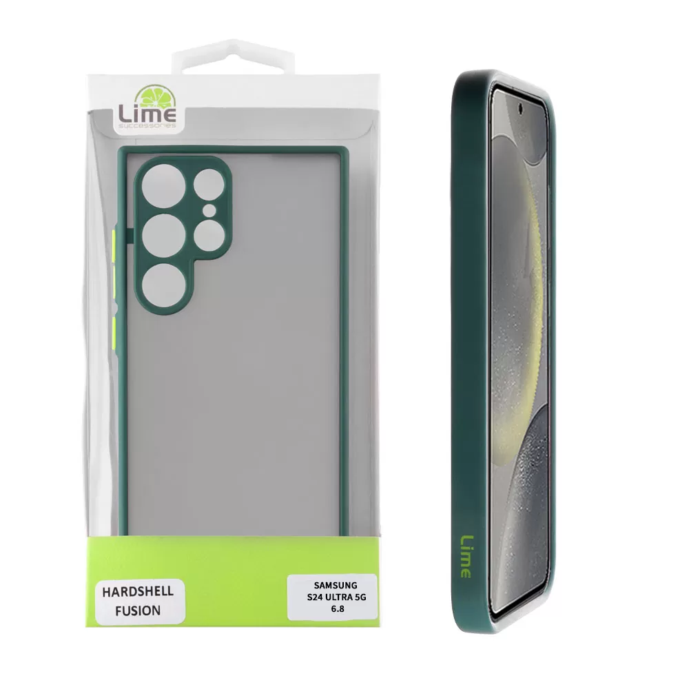LIME HARDSHELL FUSION ΘΗΚΗ SAMSUNG S24 ULTRA 5G S928 6.8in  FULL CAMERA PROTECTION GREEN WITH YELLOW KEYS