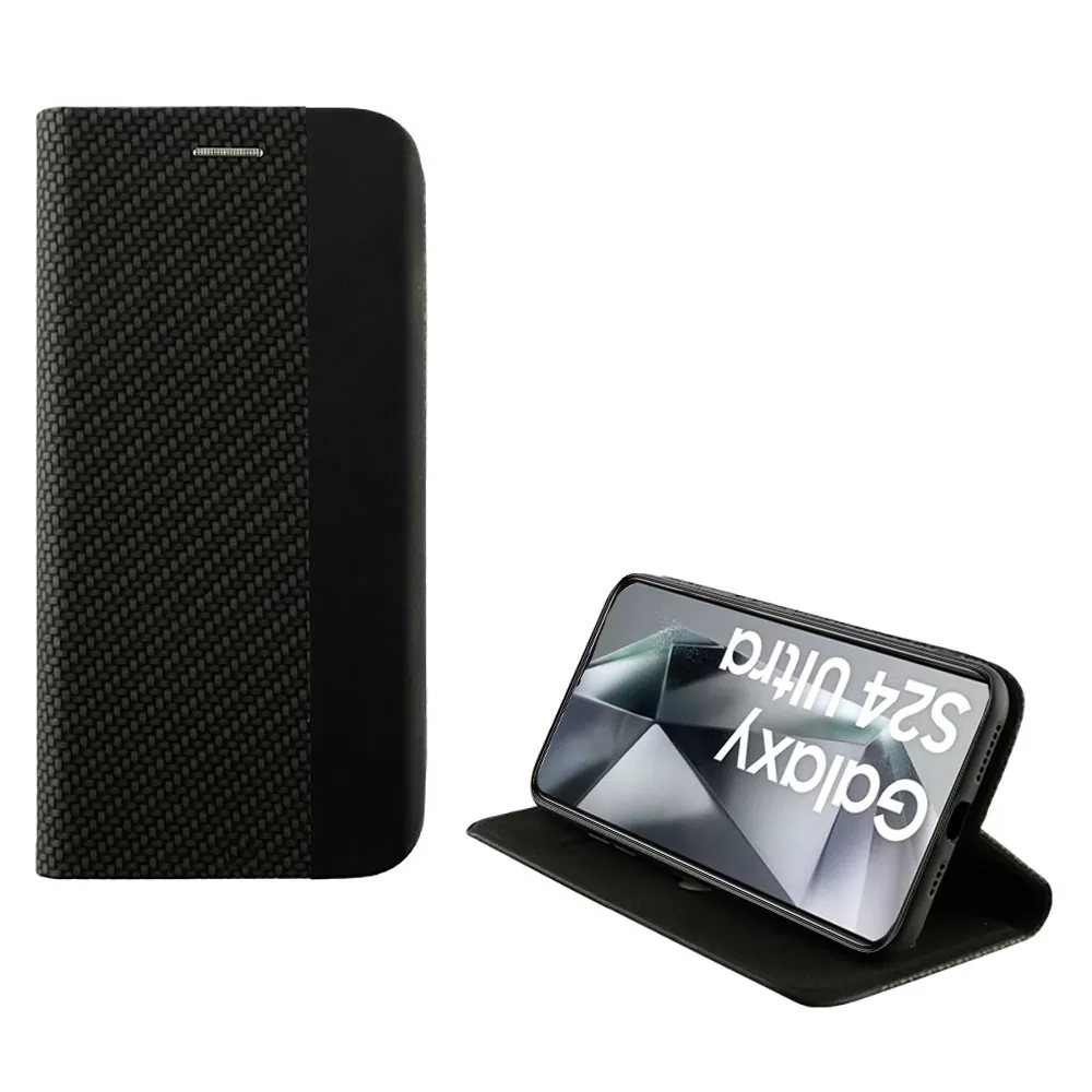 IDOL 1991 ELITE ΘΗΚΗ SAMSUNG S24 ULTRA 5G S928 6.8in  ANTI-RFID BOOK STAND BLACK