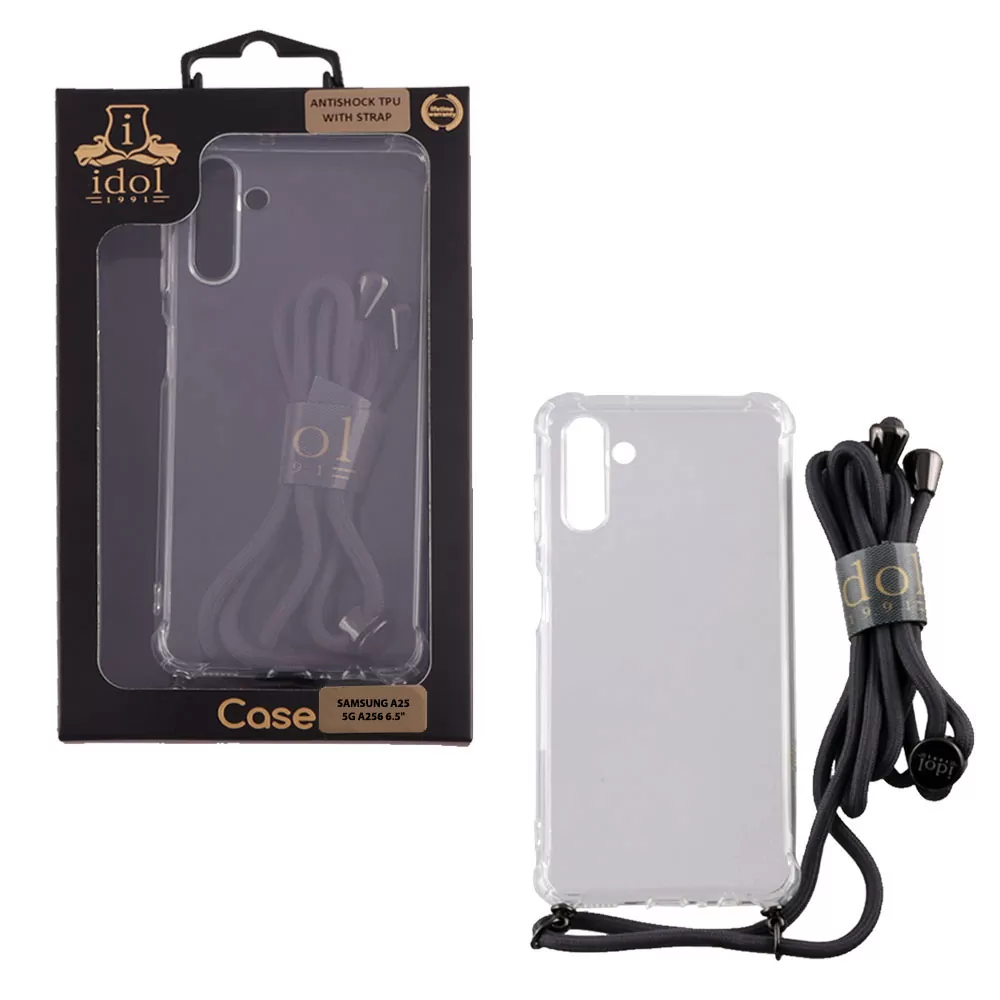 IDOL 1991 ANTISHOCK AIR TPU ΘΗΚΗ SAMSUNG A25 5G A256 6.5in  WITH STRAP FULL CAMERA PROTECTION ΔΙΑΦΑΝΗ