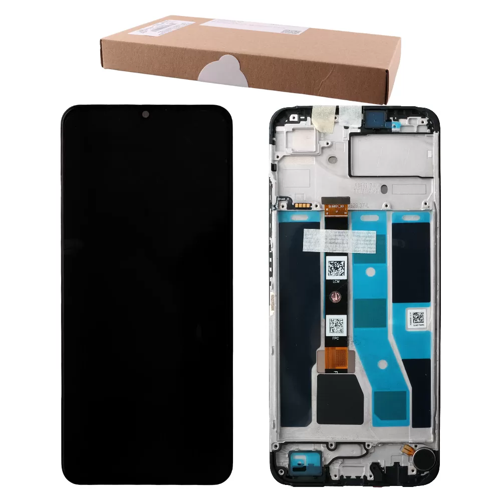 REALME C53 ΟΘΟΝΗ IPS + TOUCH SCREEN + LENS + FRAME 621029000039 BLACK ORIGINAL SERVICE PACK