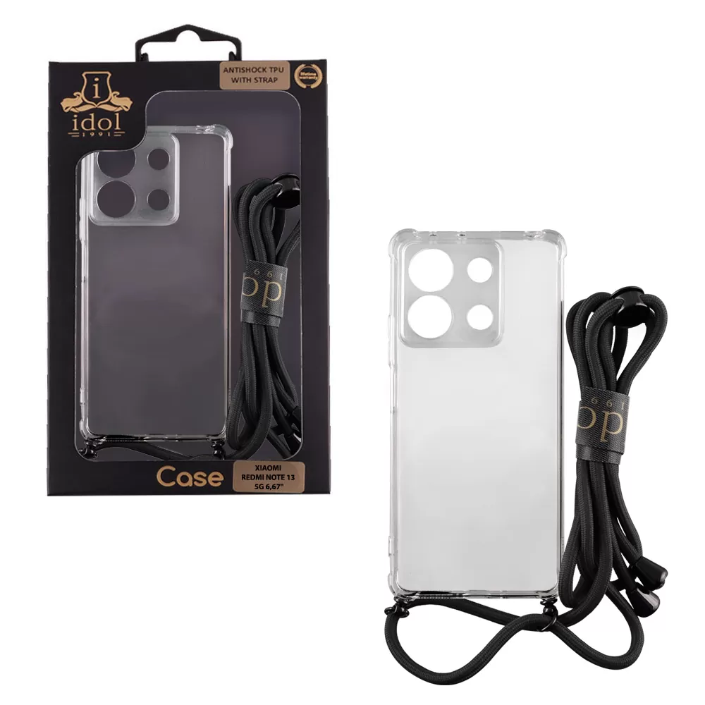 IDOL 1991 ANTISHOCK AIR TPU ΘΗΚΗ XIAOMI REDMI NOTE 13 5G 6.67in  WITH STRAP FULL CAMERA PROTECTION ΔΙΑΦΑΝΗ