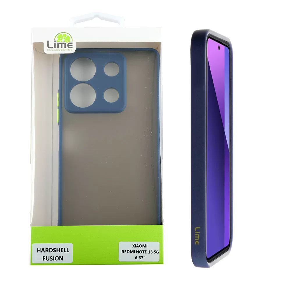 LIME HARDSHELL FUSION ΘΗΚΗ XIAOMI REDMI NOTE 13 5G 6.67in  FULL CAMERA PROTECTION BLUE WITH YELLOW KEYS