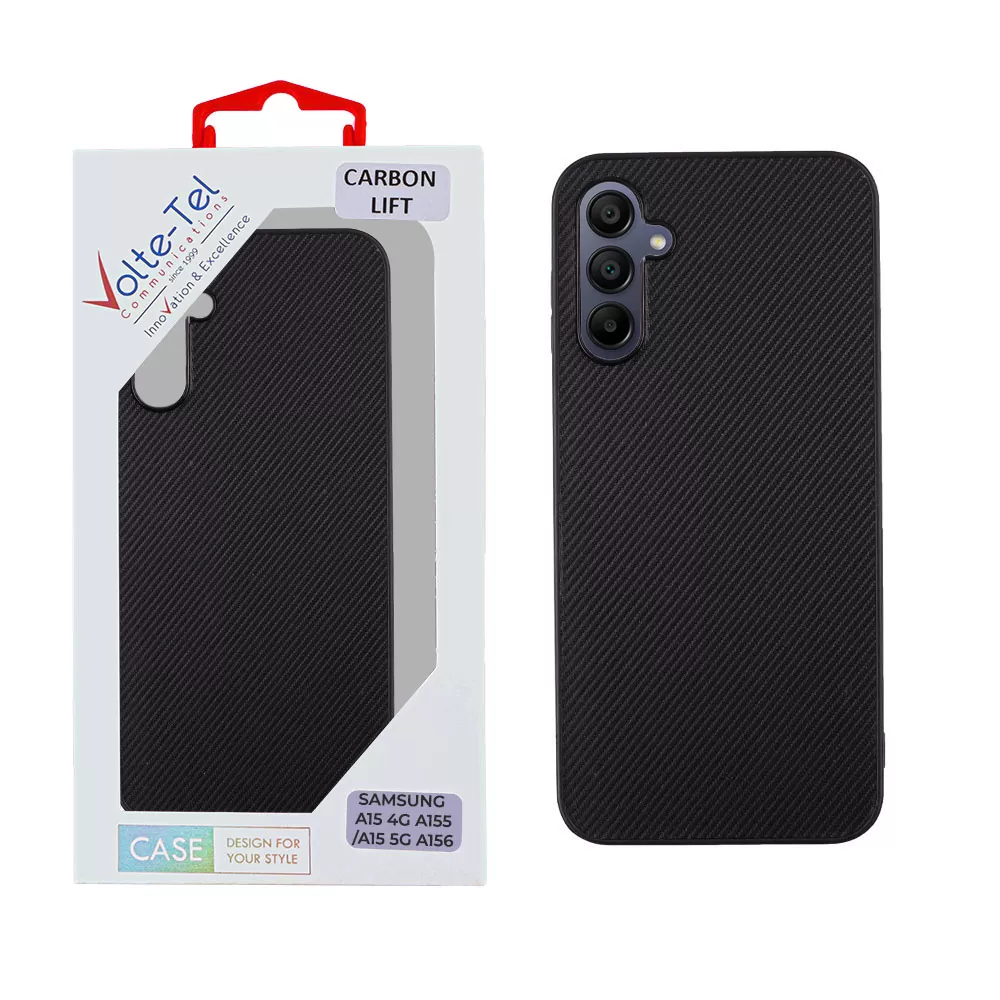 VOLTE-TEL CARBON LIFT ΘΗΚΗ SAMSUNG A15 4G A155/A15 5G A156 6.4in  CAMERA GUARD PROTECTION BLACK