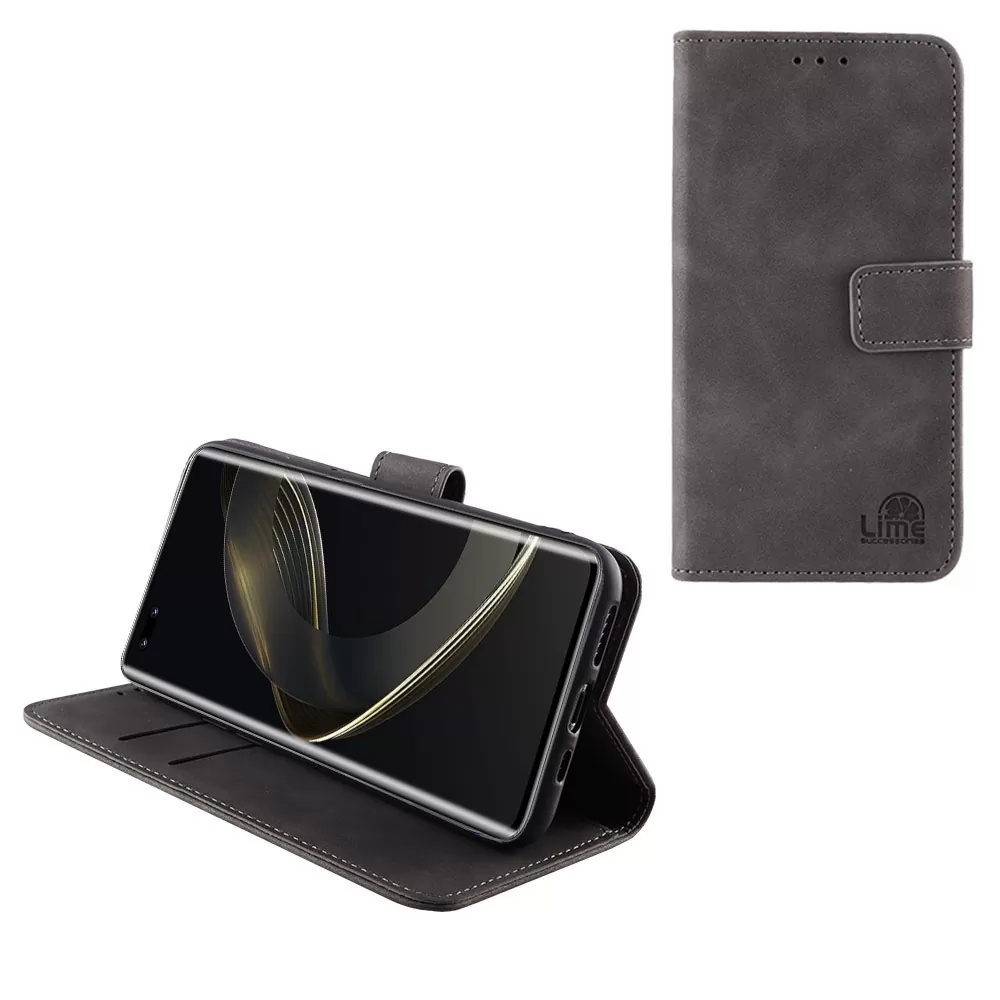 LIME ESSENTIAL ΘΗΚΗ HUAWEI NOVA 11 PRO 4G 6.78in  MAGNET BOOK STAND CLIP GREY