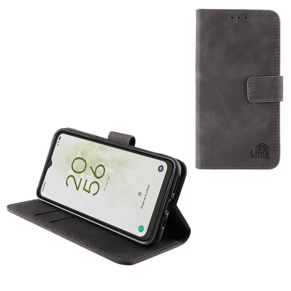 LIME ESSENTIAL ΘΗΚΗ TCL 40 NXTPAPER 4G T612B 6.78in  MAGNET BOOK STAND CLIP GREY