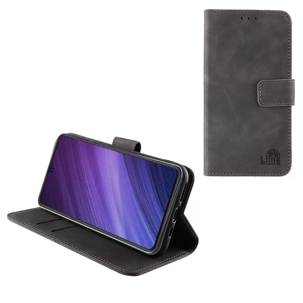 LIME ESSENTIAL ΘΗΚΗ XIAOMI 13T 5G 6.67in  MAGNET BOOK STAND CLIP GREY