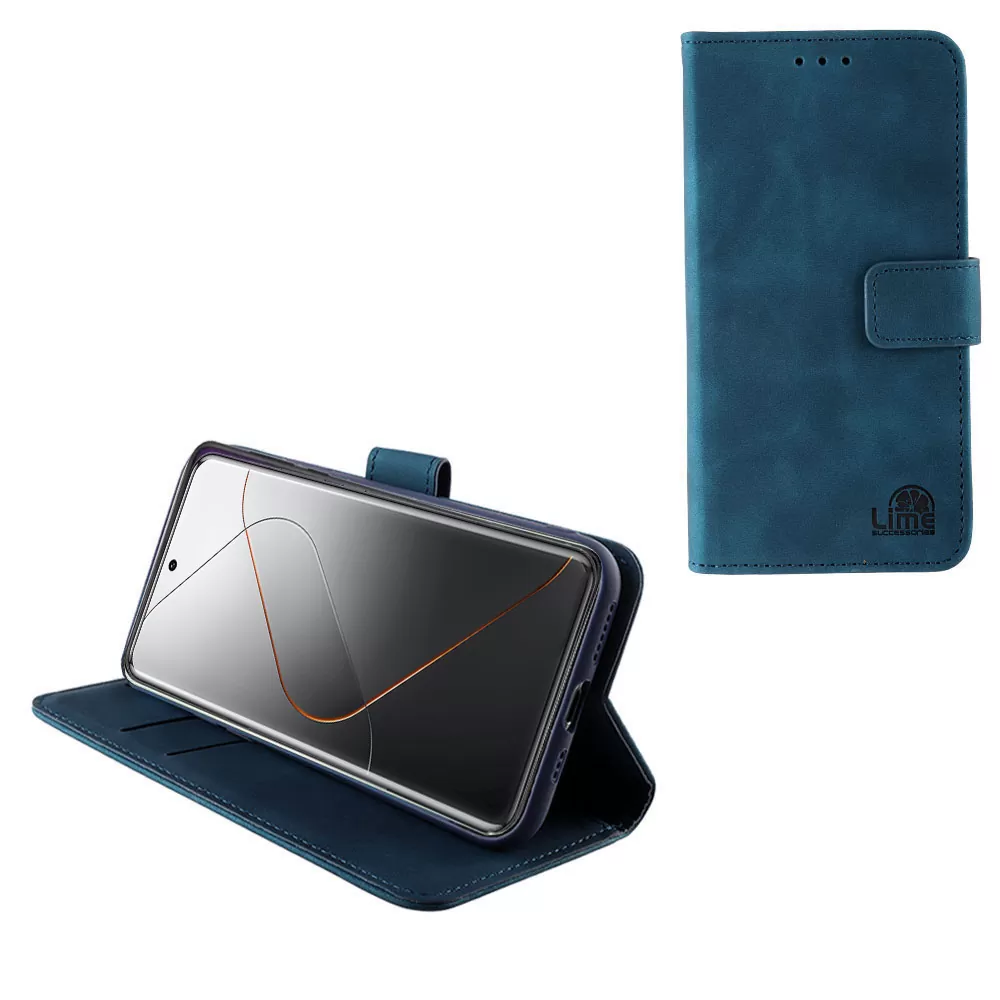 LIME ESSENTIAL ΘΗΚΗ XIAOMI 14 PRO 5G 6.73in  MAGNET BOOK STAND CLIP DARK BLUE