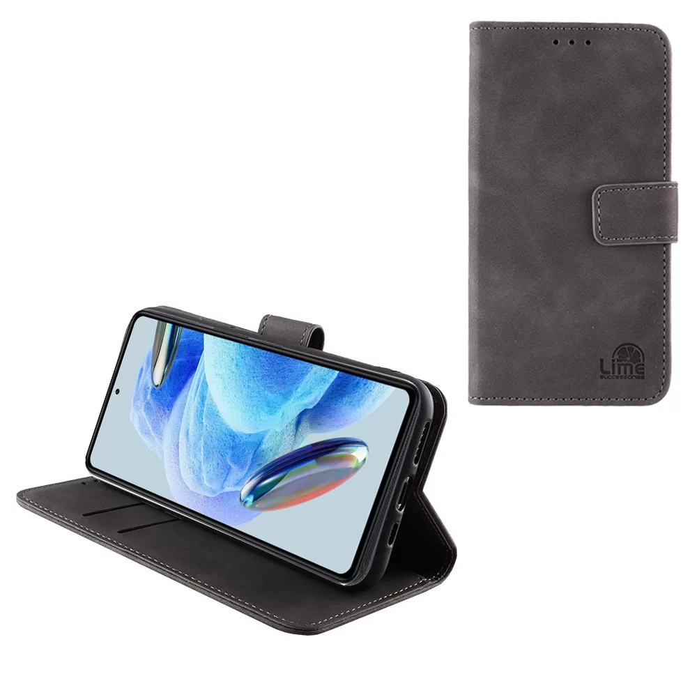 LIME ESSENTIAL ΘΗΚΗ XIAOMI REDMI NOTE 12 PRO 4G 6.67in  MAGNET BOOK STAND CLIP GREY