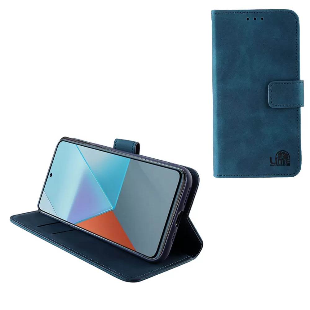LIME ESSENTIAL ΘΗΚΗ XIAOMI REDMI NOTE 13 PRO 5G 6.67in  MAGNET BOOK STAND CLIP DARK BLUE