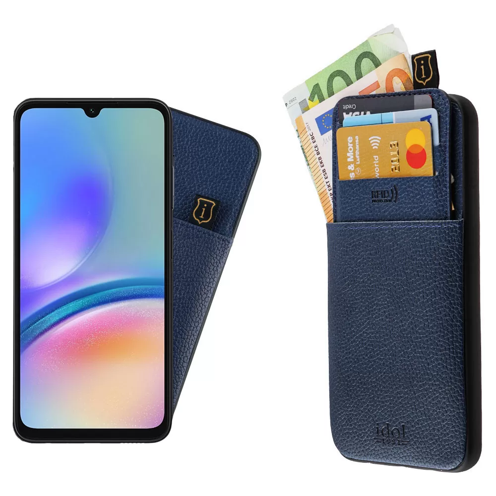 IDOL 1991 ANTI-RFID LEATHER SMART WALLET ΘΗΚΗ SAMSUNG A05s 4G A057/F14 4G E145 6.7in CAMERA GUARD BLUE