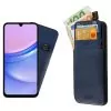 IDOL 1991 ΘΗΚΗ SAMSUNG A15 4G A155/A15 5G A156 6.4" ANTI-RFID LEATHER SMART WALLET CAMERA GUARD BLUE