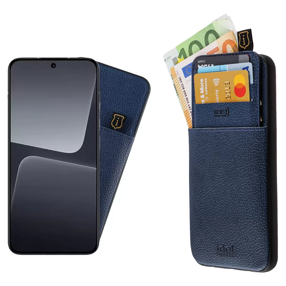 IDOL 1991 ANTI-RFID LEATHER SMART WALLET ΘΗΚΗ XIAOMI 14 PRO 5G 6.36in CAMERA GUARD BLUE