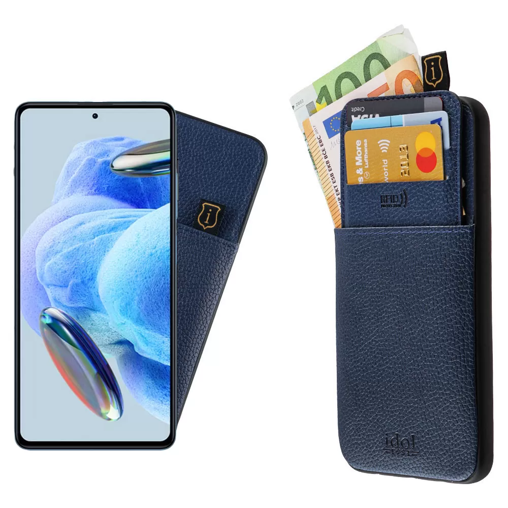IDOL 1991 ANTI-RFID LEATHER SMART WALLET ΘΗΚΗ XIAOMI REDMI NOTE 12 PRO 4G 6.67in FULL CAMERA PROTECTION BLUE