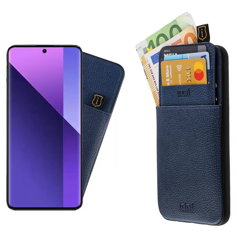 IDOL 1991 ANTI-RFID LEATHER SMART WALLET ΘΗΚΗ XIAOMI REDMI NOTE 13 PRO PLUS 5G 6.67in CAMERA GUARD BLUE