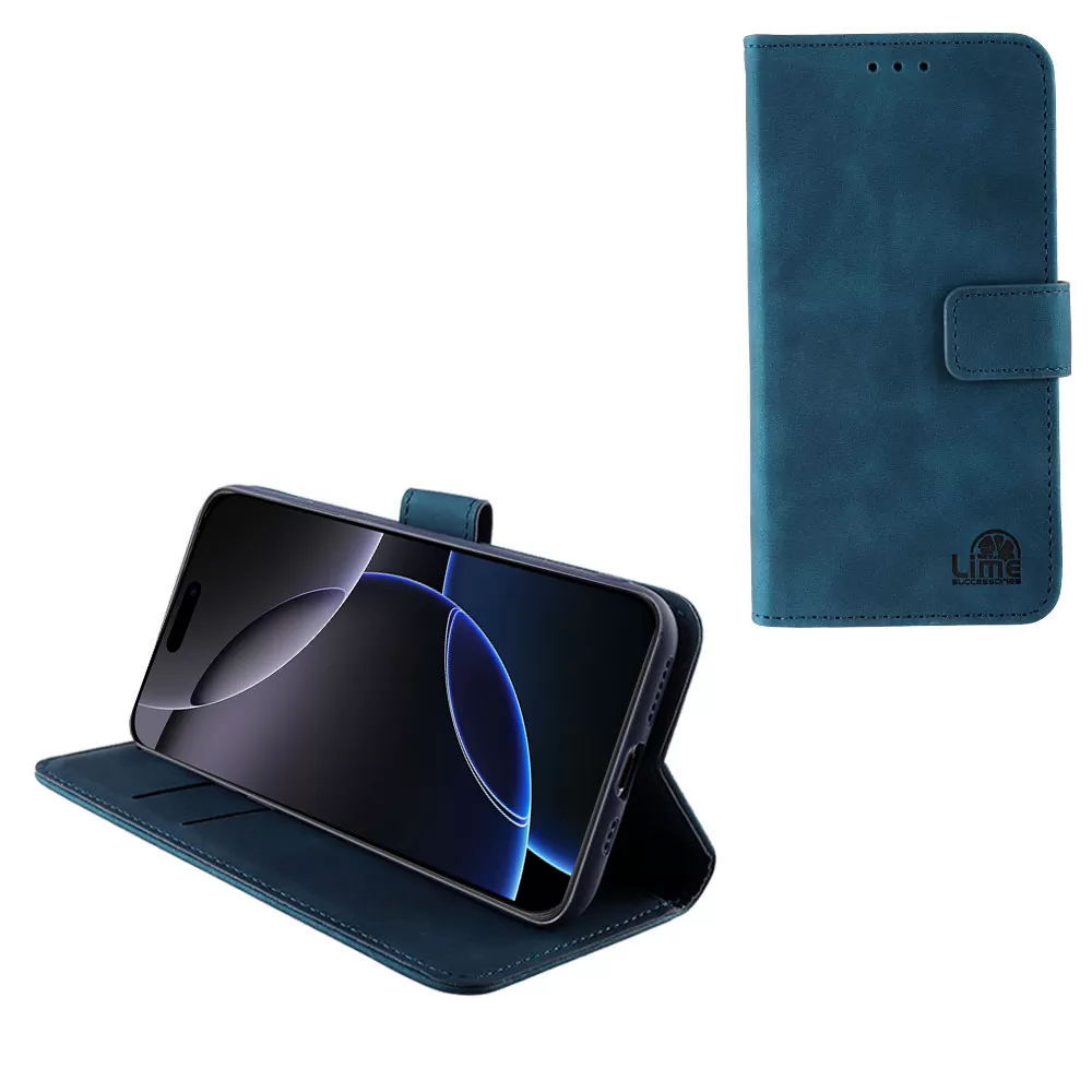 LIME ESSENTIAL ΘΗΚΗ IPHONE 16 PRO MAX 6.9in  MAGNET BOOK STAND CLIP DARK BLUE