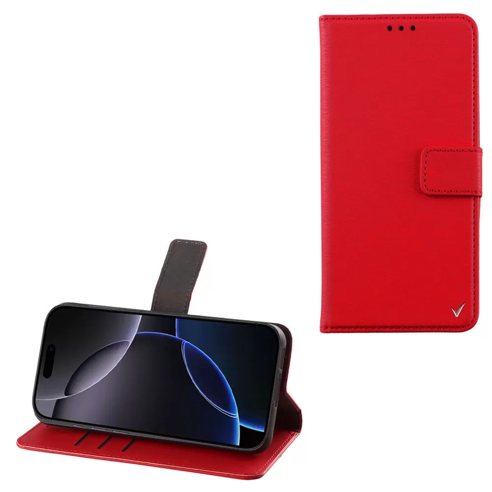 VOLTE-TEL ALLURE ΘΗΚΗ IPHONE 16 PRO 6.3in  MAGNET BOOK STAND CLIP RED