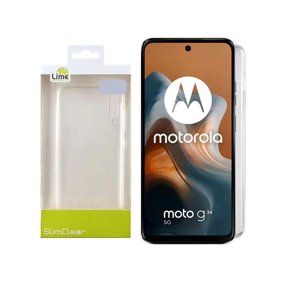 LIME SLIMCLEAR TPU ΘΗΚΗ MOTOROLA MOTO G34 5G XT2363-3 6.5in FULL CAMERA PROTECTION ΔΙΑΦΑΝΗ