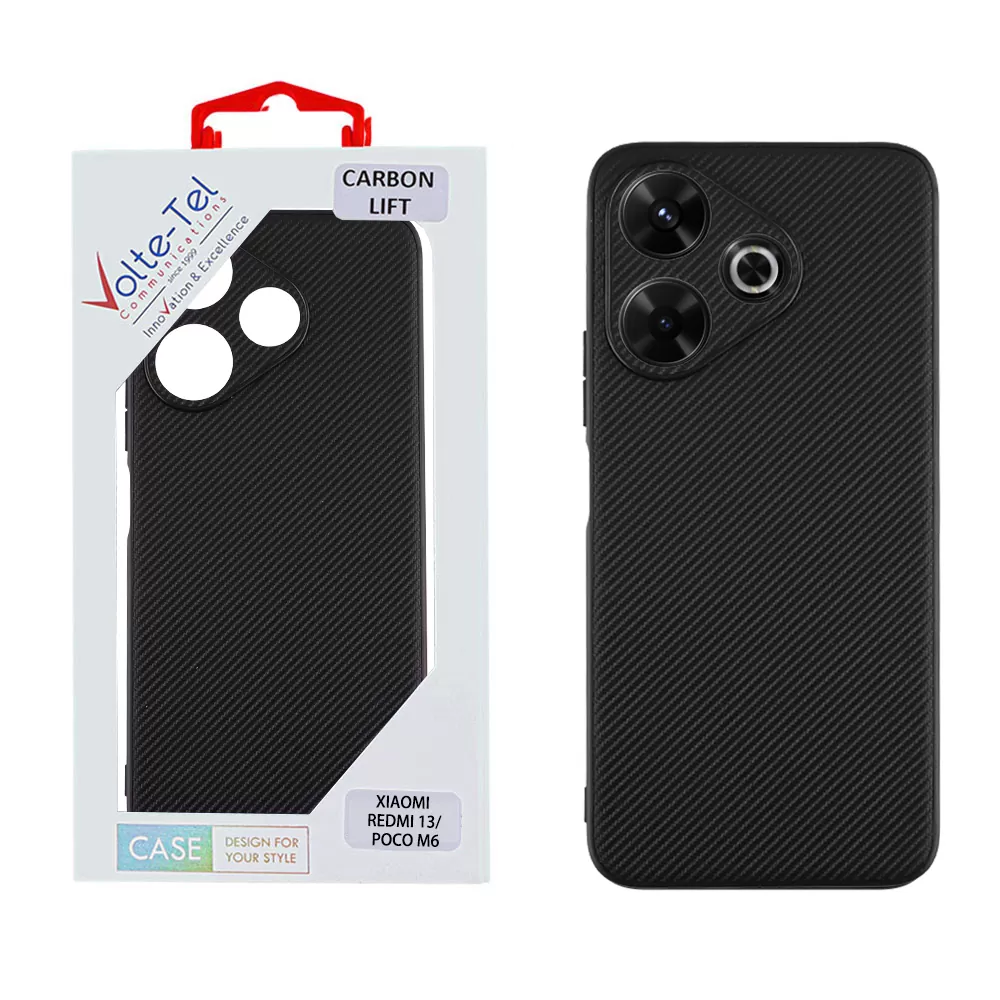 VOLTE-TEL CARBON LIFT ΘΗΚΗ XIAOMI REDMI 13/POCO M6 4G 6,79in  FULL CAMERA PROTECTION BLACK