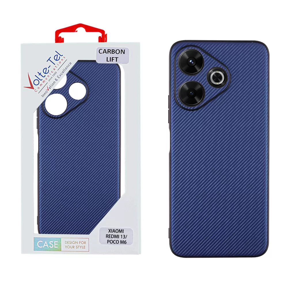 VOLTE-TEL CARBON LIFT ΘΗΚΗ XIAOMI REDMI 13/ POCO M6 4G 6,79in  FULL CAMERA PROTECTION BLUE