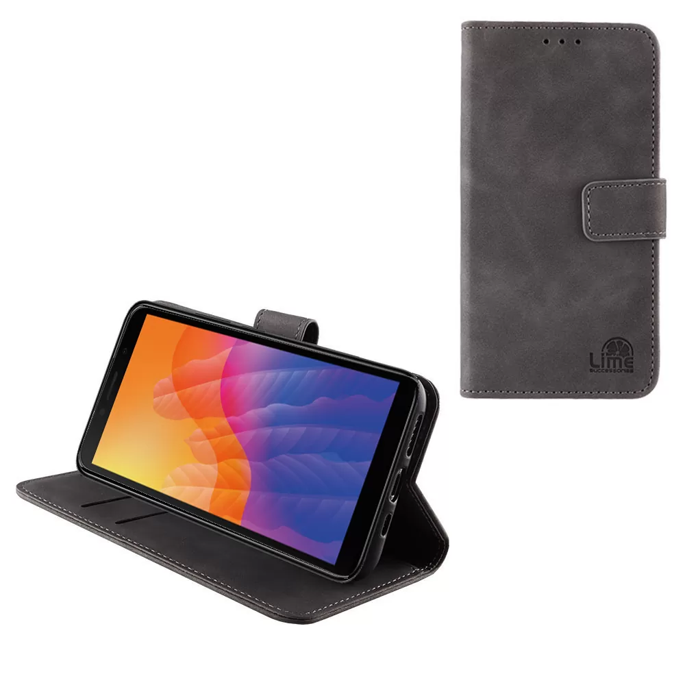 LIME ESSENTIAL ΘΗΚΗ HUAWEI Y5P 5.45in  MAGNET BOOK STAND CLIP GREY