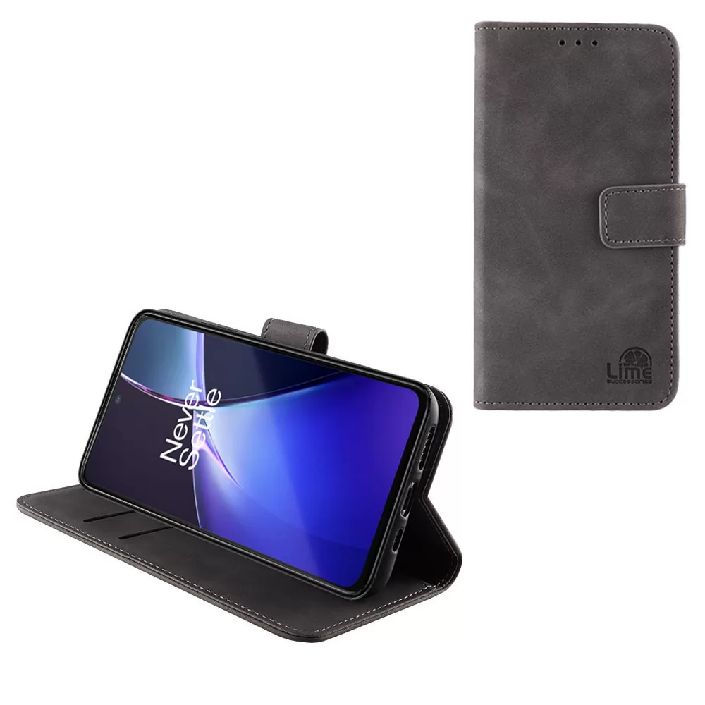 LIME ESSENTIAL ΘΗΚΗ ONEPLUS NORD CE4 LITE 5G 6.67in  MAGNET BOOK STAND CLIP GREY