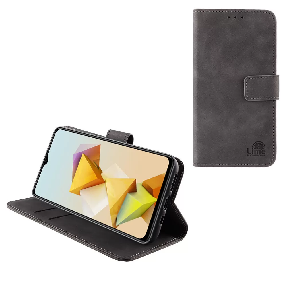 LIME ESSENTIAL ΘΗΚΗ ZTE BLADE A73 5G 6.52in  MAGNET BOOK STAND CLIP GREY