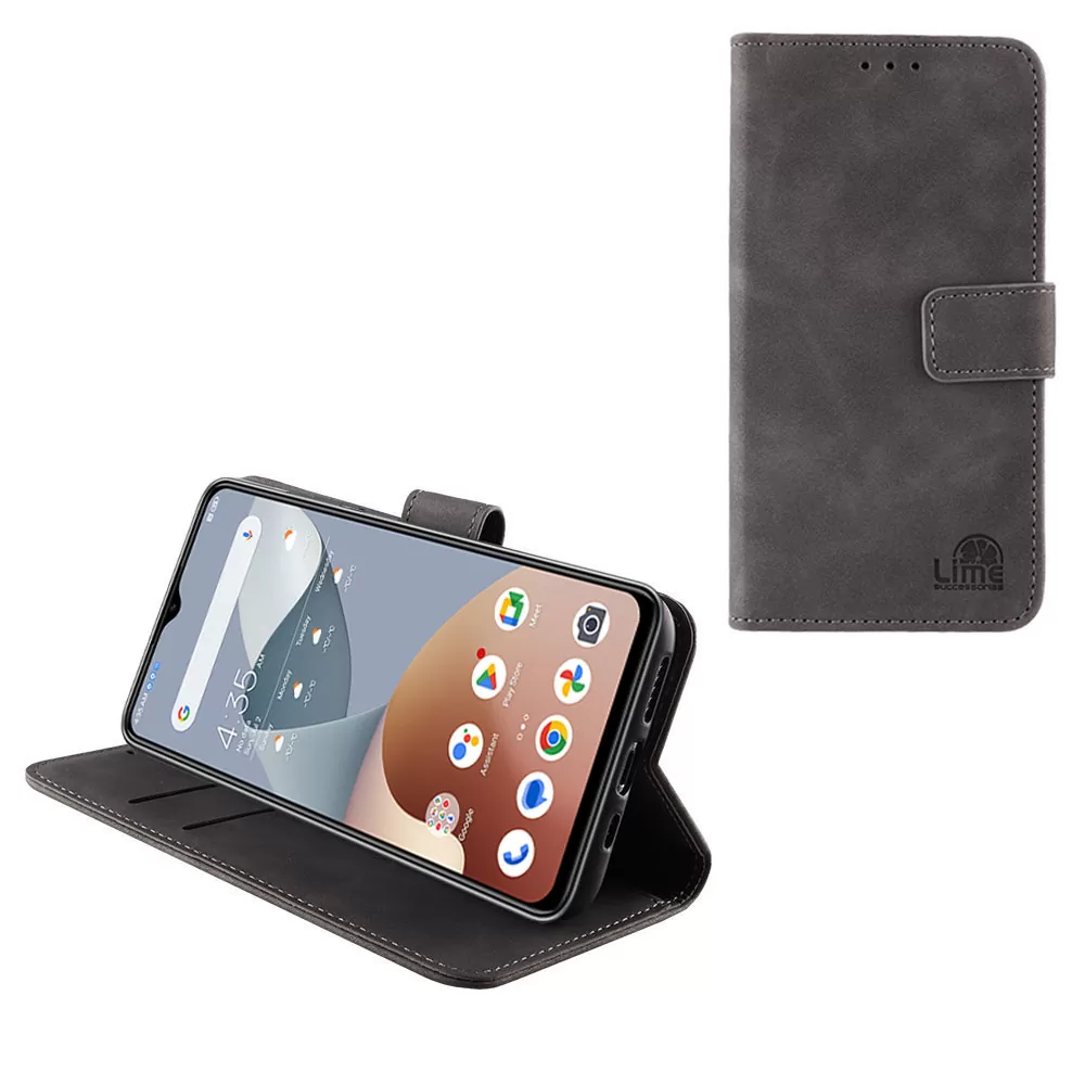 LIME ESSENTIAL ΘΗΚΗ NOVA 5G PHONE 6.52in  MAGNET BOOK STAND CLIP GREY