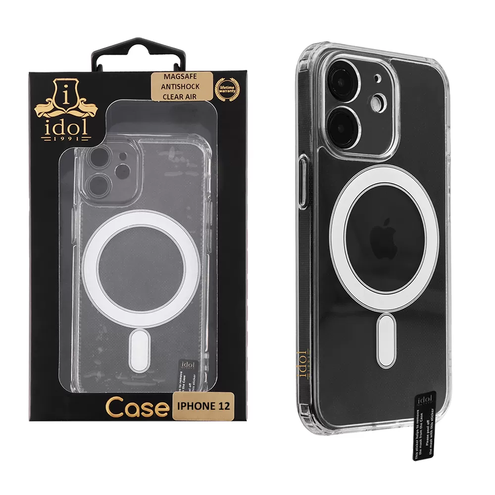 IDOL 1991 MAGSAFE ANTISHOCK CLEAR AIR TPU1 ΘΗΚΗ IPHONE 12 6.1" BACK COVER FULL CAMERA PROTECTION ΔΙΑΦΑΝΗ