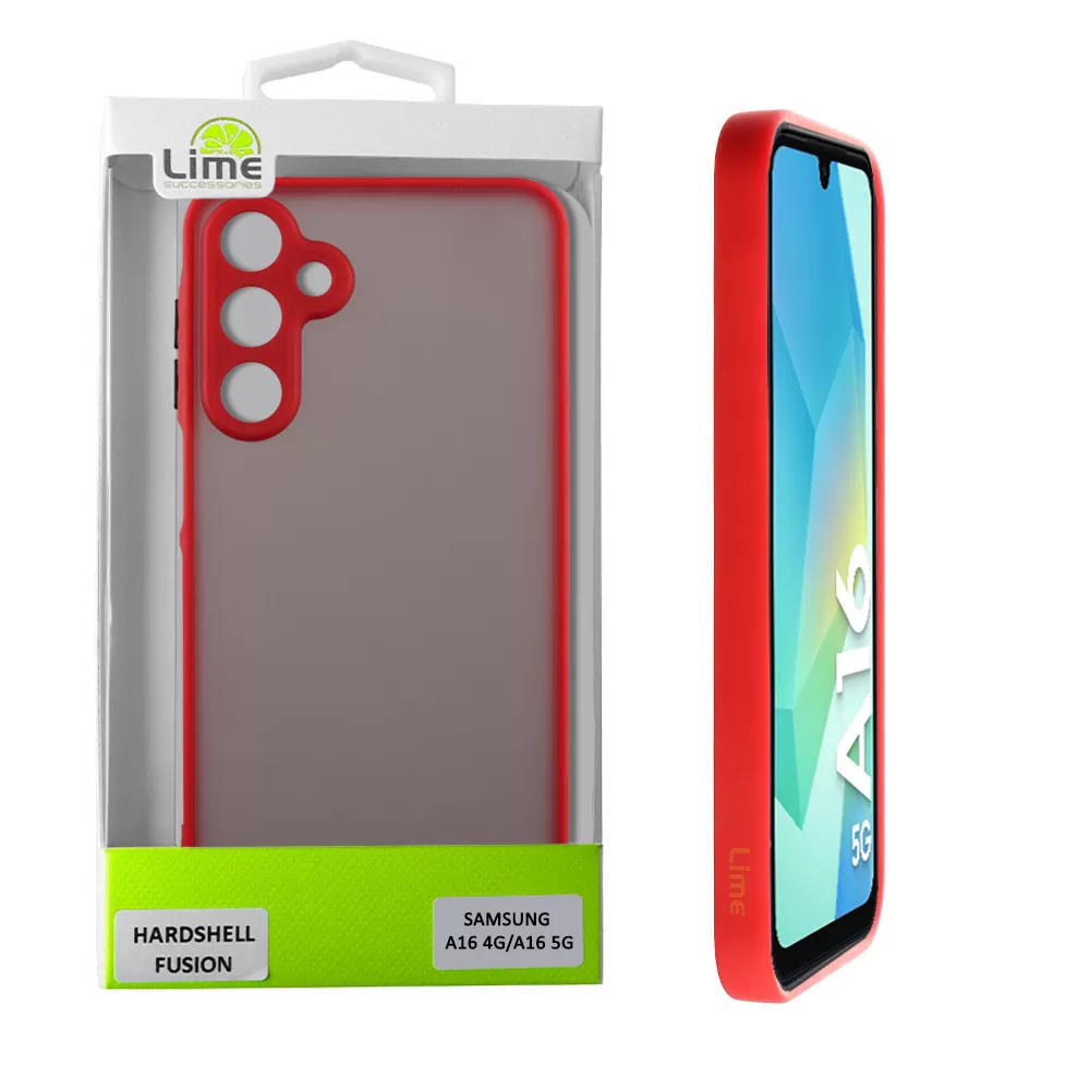 LIME HARDSHELL FUSION ΘΗΚΗ SAMSUNG A16 4G A165/A16 5G A166 6.7in  FULL CAMERA PROTECTION RED WITH BLACK KEYS