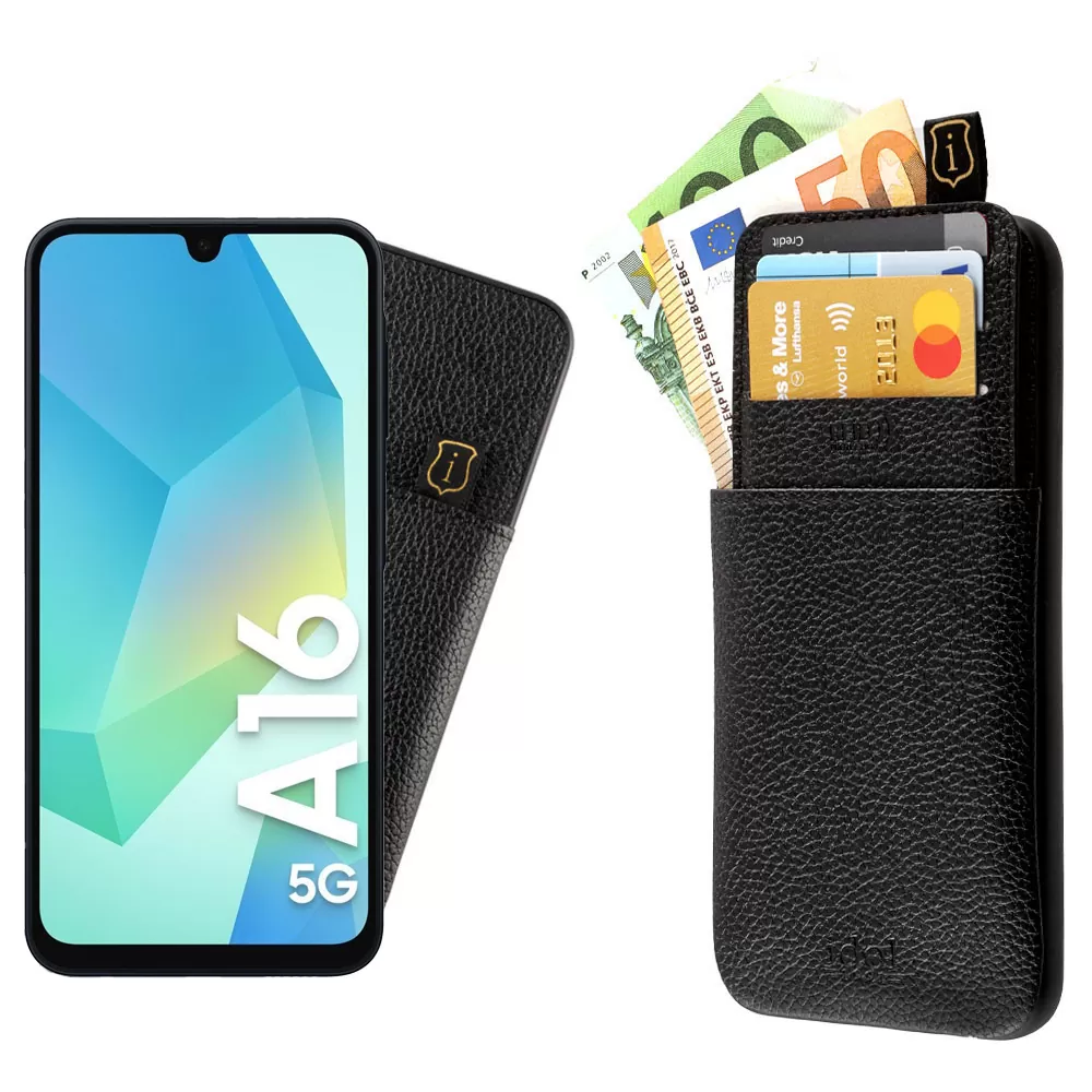IDOL 1991 ANTI-RFID LEATHER SMART WALLET ΘΗΚΗ SAMSUNG A16 4G A165/A16 5G A166 6.7in CAMERA GUARD BLACK