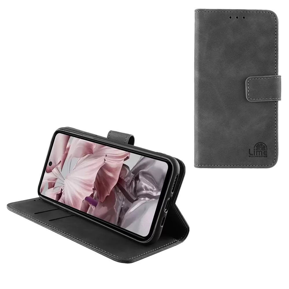 LIME ESSENTIAL ΘΗΚΗ HMD PULSE/PULSE PRO/PULSE PLUS 6.56in  MAGNET BOOK STAND CLIP GREY
