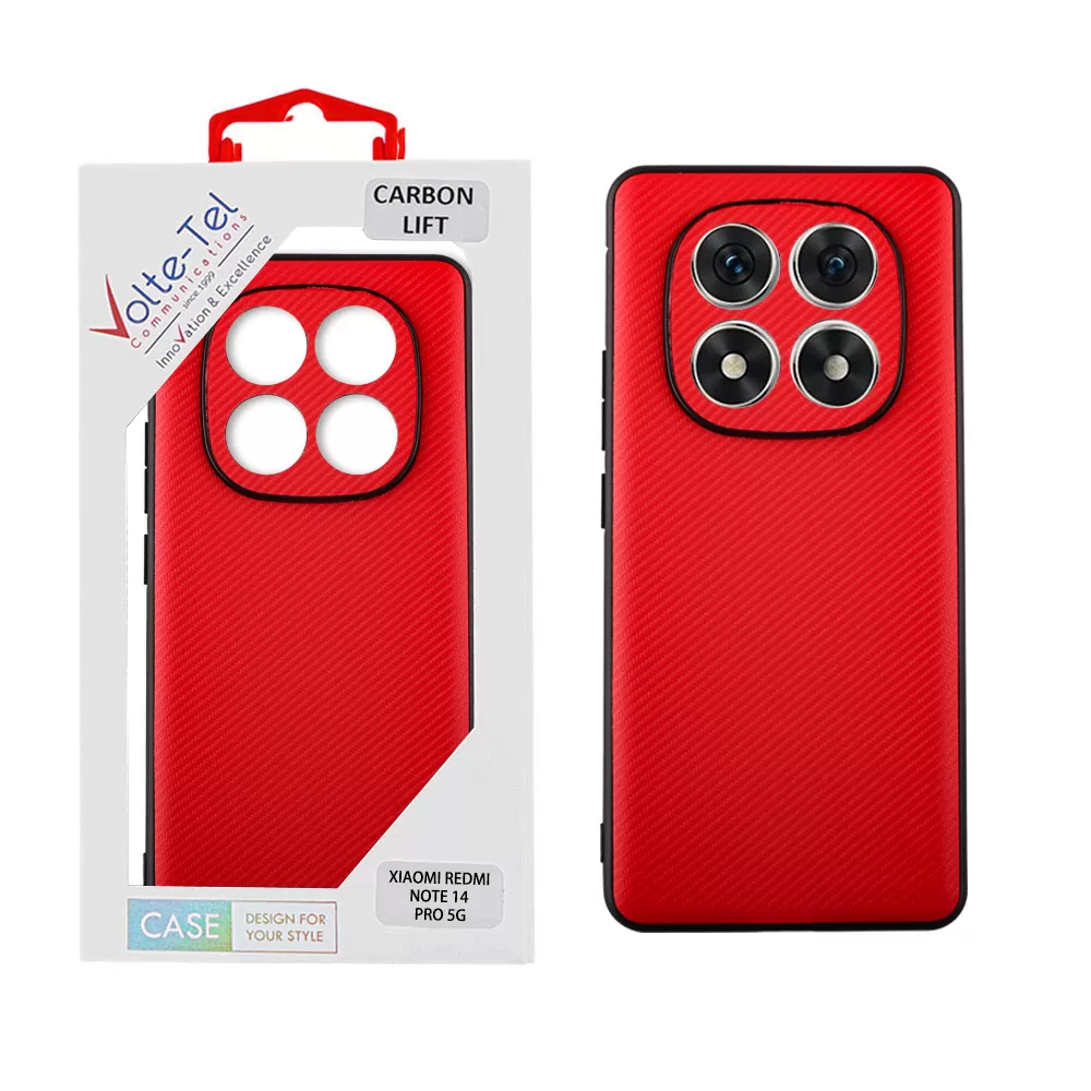 VOLTE-TEL CARBON LIFT ΘΗΚΗ XIAOMI REDMI NOTE 14 PRO 5G/POCO X7 6.67in  FULL CAMERA PROTECTION RED