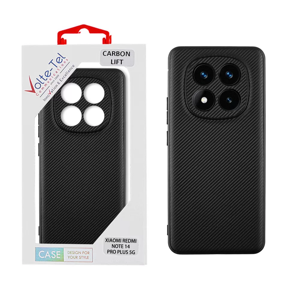 VOLTE-TEL CARBON LIFT ΘΗΚΗ XIAOMI REDMI NOTE 14 PRO PLUS 5G 6.67in  FULL CAMERA PROTECTION BLACK