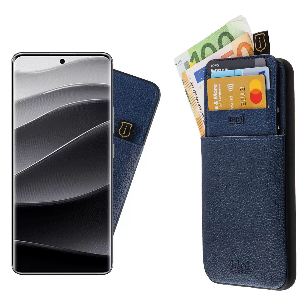 IDOL 1991 ANTI-RFID LEATHER SMART WALLET ΘΗΚΗ XIAOMI REDMI NOTE 14 PRO PLUS 5G 6.67in FULL CAMERA PROTECTION BLUE