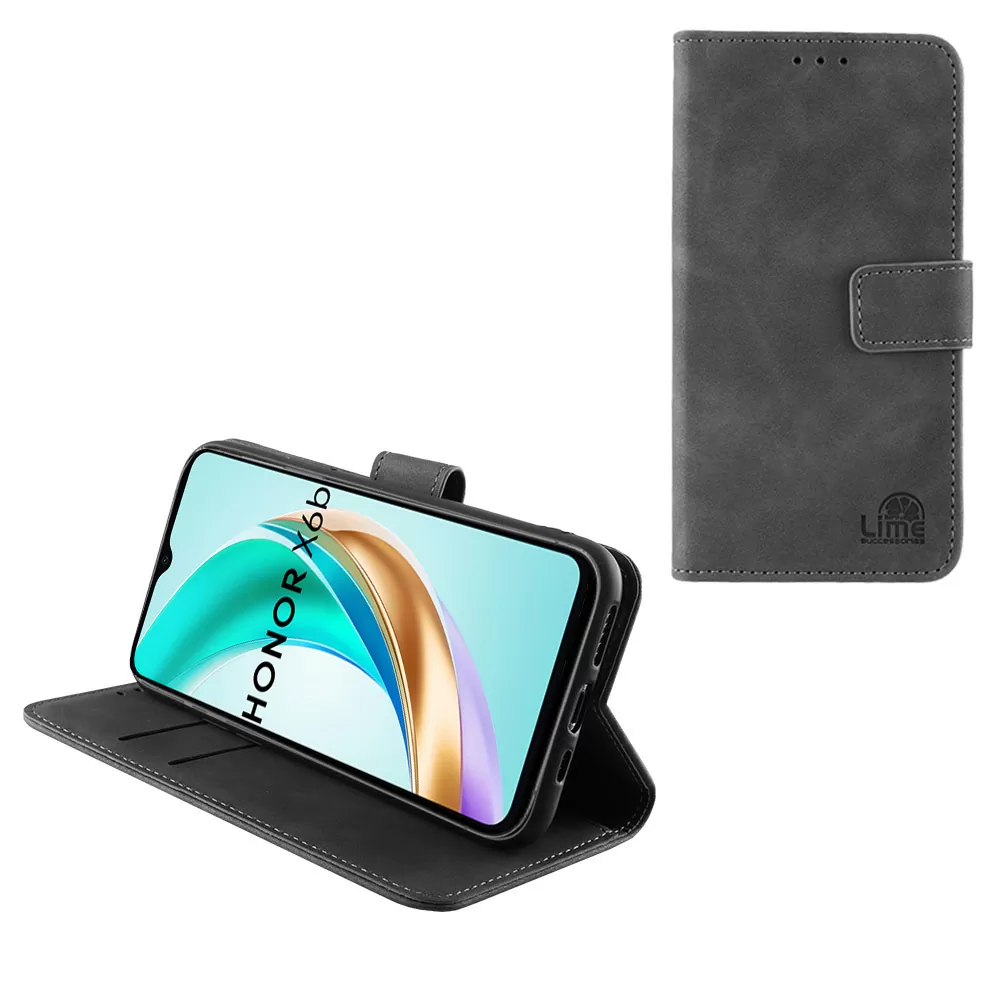 LIME ESSENTIAL ΘΗΚΗ HONOR X6B 4G 6.56in  MAGNET BOOK STAND CLIP GREY