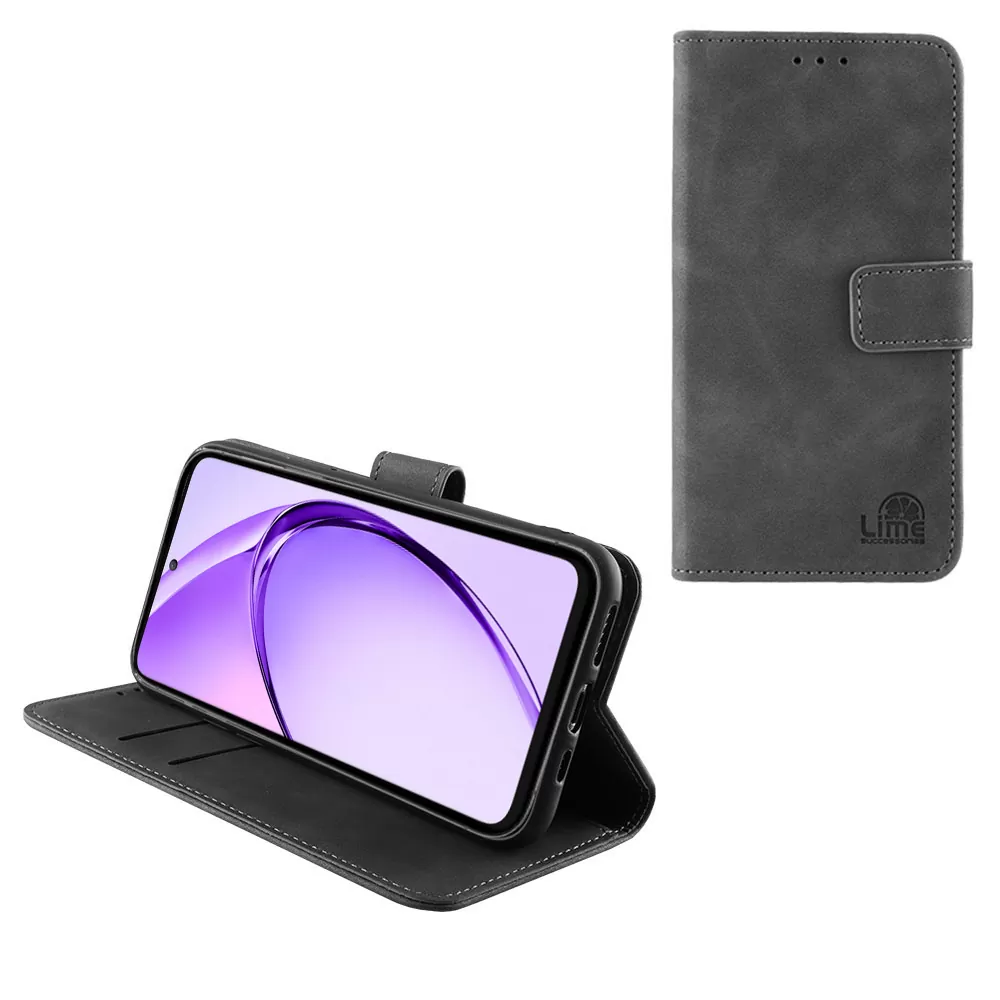 LIME ESSENTIAL ΘΗΚΗ OPPO A80 5G 6.67in  MAGNET BOOK STAND CLIP GREY