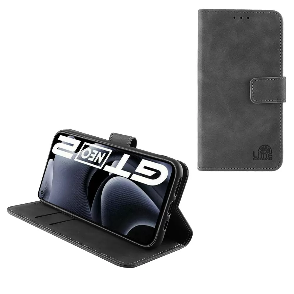 LIME ESSENTIAL ΘΗΚΗ REALME GT NEO 2 5G 6.62in  MAGNET BOOK STAND CLIP GREY