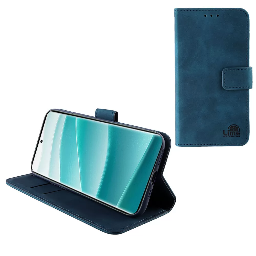 LIME ESSENTIAL ΘΗΚΗ XIAOMI REDMI NOTE 14 PRO 5G/POCO X7 6.67in MAGNET BOOK STAND CLIP DARK BLUE